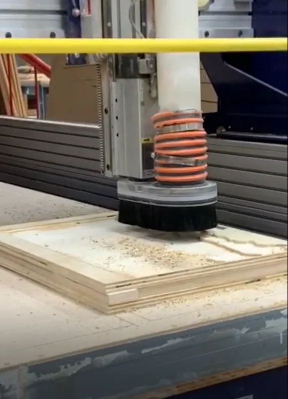 Norwood Park Tower; In progress construction of the wooden CNC Topography at the UTSOA Build Lab. Jonathan Malott, Austin Texas Architecture